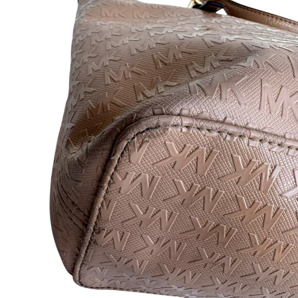 Michael Kors Signature Tan Patent Leather Double-Handle Tote Bag - Picture 12 of 16